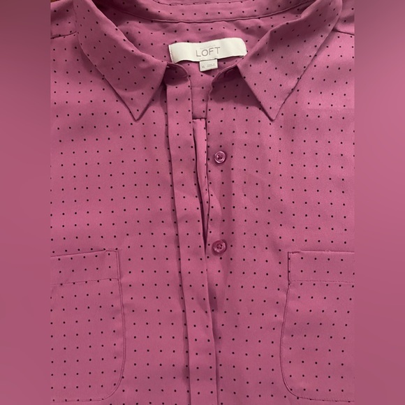 Ann Taylor pink with polka dots blouse - Picture 3 of 3